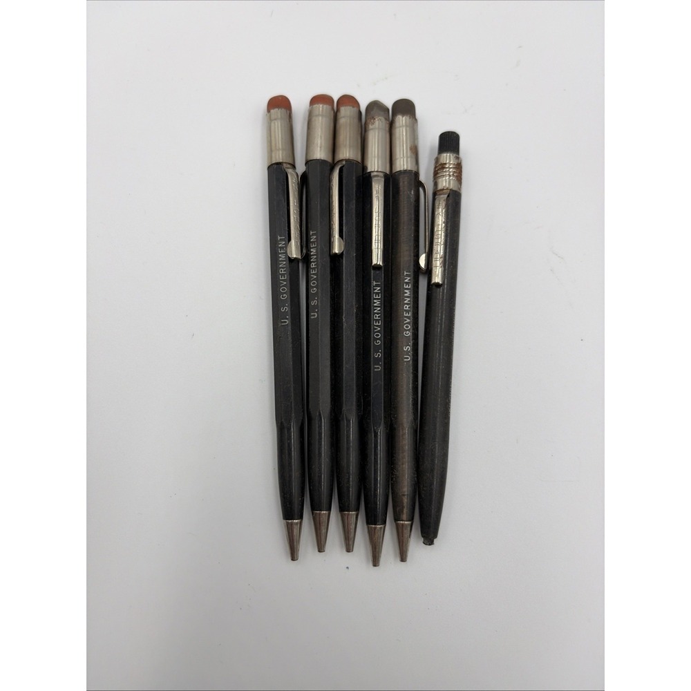 Vintage SKILCRAFT U.S. GOVERNMENT Mechanical Wax Pencils Lot Of 6
